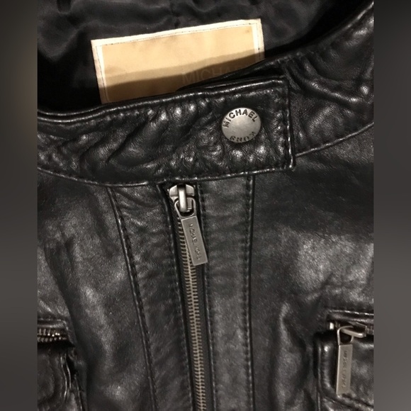 Michael Kors- Genuine Black Leather Jacket - Picture 13 of 16